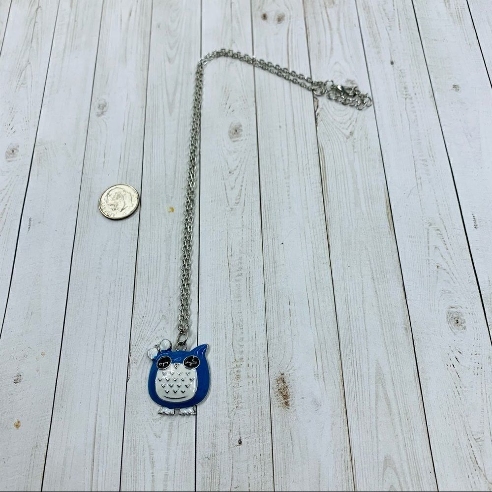 Kawaii Enameled Owl Necklace
